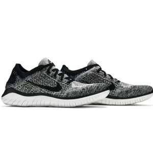 - Nike Free Rn Flyknit 2018 White Black - 942838-101 Size-12